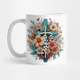 Faith Floral Cross Mug